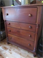 Empire 4 Drawer Chest: Turned Half Column Supports