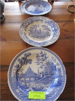 3 Spode Blue Room Collection Plates