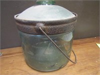 "Trade Mark" Old Glass Kerosene? Jar with Metal