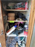 Contents of Ice Box: Ext. Cords, Gardening Tools,