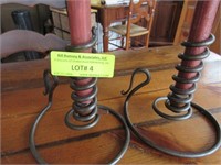 Pr. Iron Spiral Candle Holders