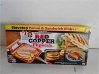 Brand new red copper panini & sandwich maker