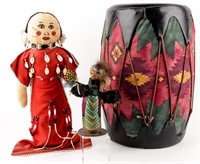 Lot of Vintage Native American Dolls & Drum