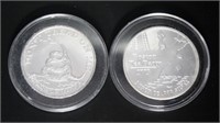 (2) .999 Pure Silver Boston Tea Party Coins