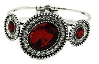 Beautiful Red & White Gemstone Fashion Bracelet