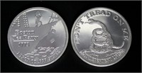(2) "Don't Tread On Me" .999 Silver 1 Oz Coins