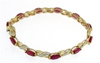 10kt Gold Tourmaline & Diamond Infinity Bracelet