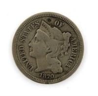 1870 - 3 Cent Nickel *Better Date