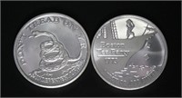 (2) .999 Pure Silver "Don't Tread On Me" Coins