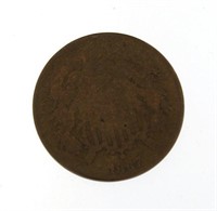 1867 - Copper 2 Cent Piece *Key Date