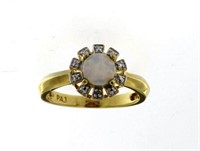 Genuine Opal & Diamond Accent Ring