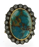 Genuine 28.50 ct Turquoise Designer Ring