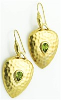 Pear Shape Large Peridot Earrings
