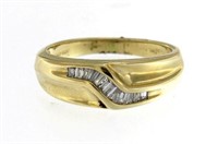 14kt Gold Men's 1/3 ct Baguette Diamond Ring