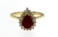 14kt Gold Genuine 1.30 ct Ruby & Diamond Ring