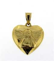 14kt Gold Large Guardian Angel Pendant