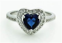 Beautiful Sapphire Heart Solitaire Ring