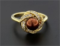 Chocolate Pearl Designer Ring