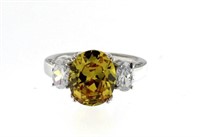 Oval 4.64 ct Canary Yellow Designer Ring