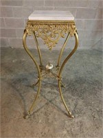 36" Tall Antique Marble and Brass