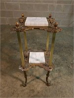 Antique Brass and Marble Table