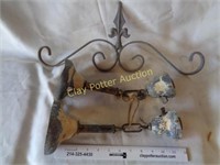 Pair of Antique Sconces & Iron Topper