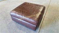 Rolling Leather Ottoman with Storage