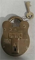 USN Brass Padlock With Key