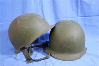 Lot of 2 WWII Metal Helmets