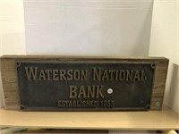 Reproduction Waterson National Bank Sign
