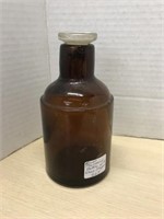 Brown Pharmacy Bottle With Glass Stopper