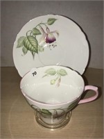 Shelley Teacup & Saucer - Fuchsia