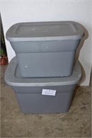 Lot of 2 Totes - 10 Gallon w/Lid and 18 Gallon