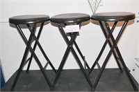 3 Metal Bar Stools w/Vinyl Covers 2 Ft. Tall Each