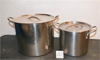 Lot of 2 Stainless Steel Stockpots