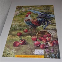 Large Refrigerator Magnet w/Rooster Décor 25" X