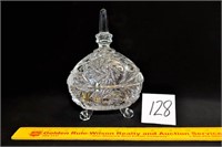 Footed Covered Candy Dish Crystal