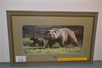 Framed Bear Print w/Cub Rocky Mountain Elk
