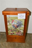 Small Storage Cabinet w/Rooster Painted on Front