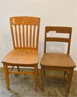 Pair of Vintage Oak Chairs