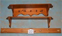 3 Pc. Lot - 2 Wooden Shelves 35.5" Long, 1 Has