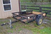 5 X 8 Tilt Utility Trailer Has a Jack on front