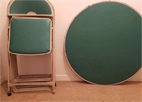 Vintage Round Card Table and Chairs