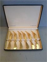 Stunning 24 Karat Gold Plated Cheese Knives.