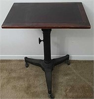 Antique Wood and Metal Table.