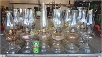 18 Antique Glass Oil Lamps  Lot 2