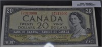CAD $20 Bill 1954 Beattie Raminsky
