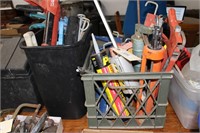 Two Containers of Caulking Guns; Line Sprayer, Etc
