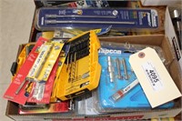 Small Stanley Toolbox & Box of Assort Bits