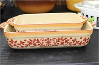 Two Casserole Dishes - Lidia Hand Painted